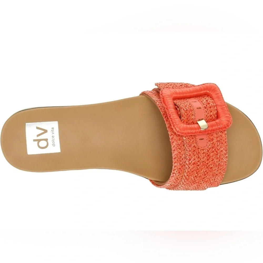 DV Dolce Vita Women's Caster Sandal, Tangerine 9